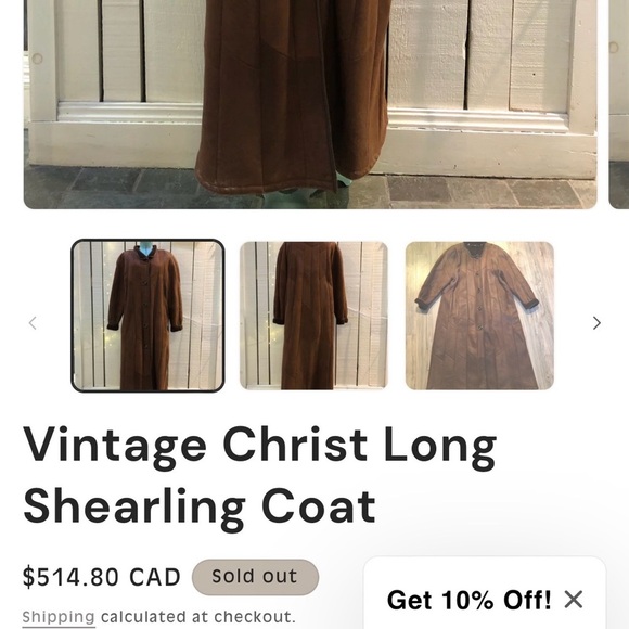 Vintage Christ Shearling Leather Sheepskin Sherpa Long Trench Coat Brown Boho - Picture 2 of 10
